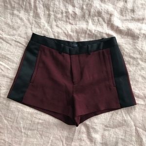 Madewell Burgundy Wool Tuxedo Shorts